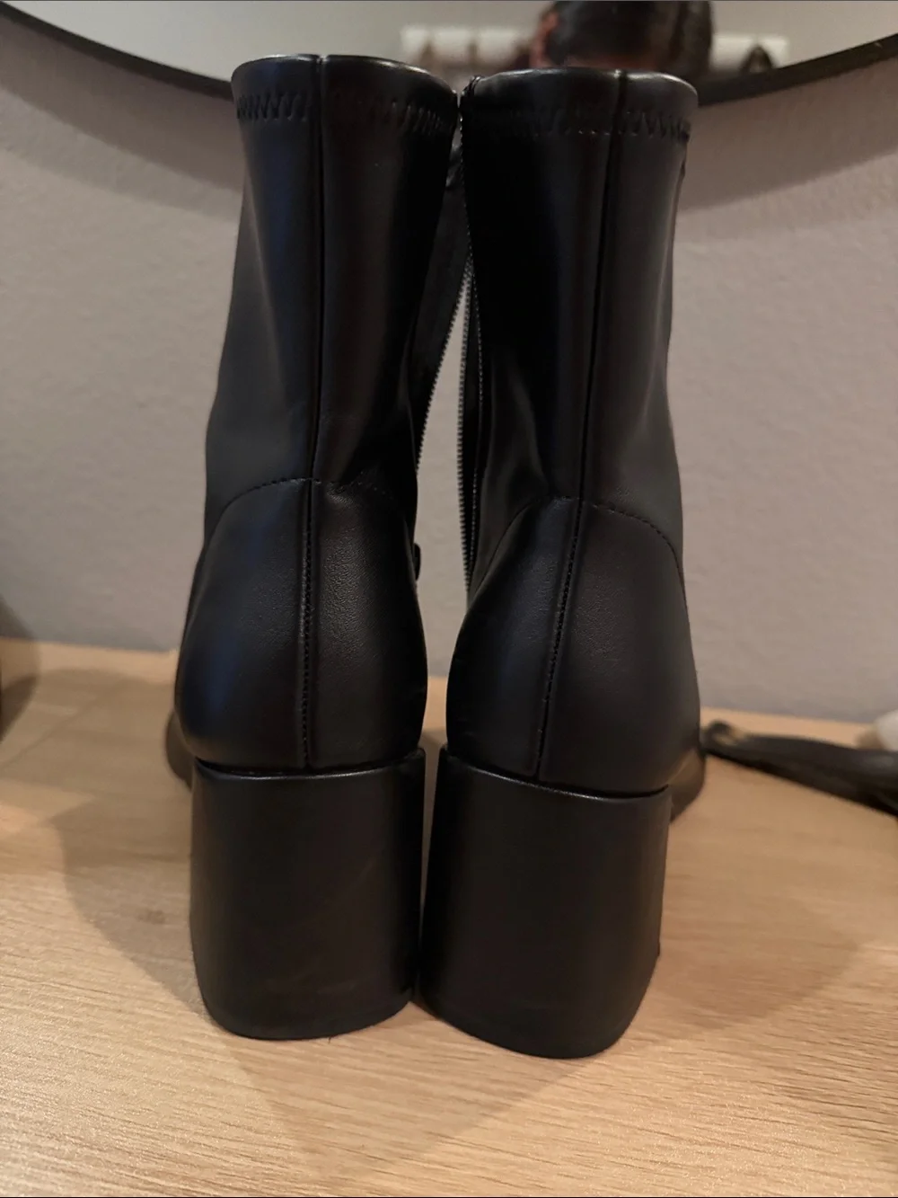 a new day Black Square-Toe Ankle Booties